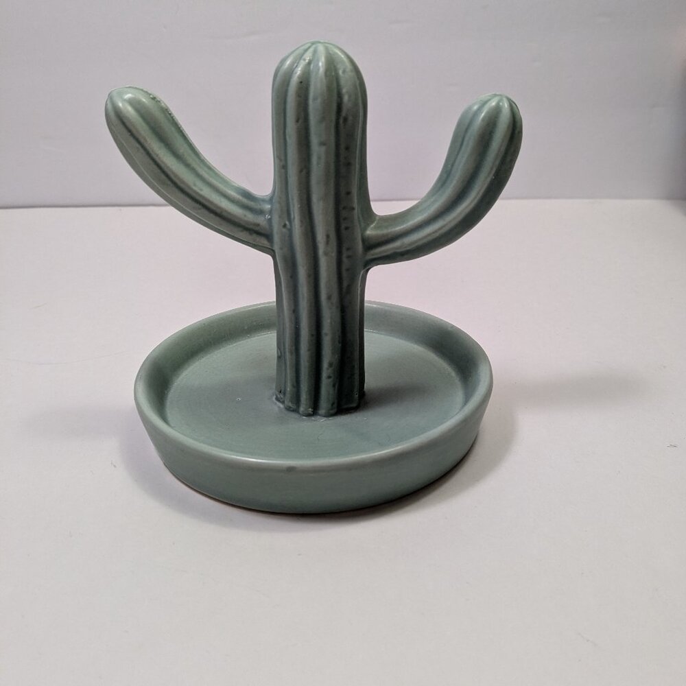 Cactus Ceramic Jewelry Dish Holder Display Green Home Decor Plant Lover Desert - Picture 3 of 12